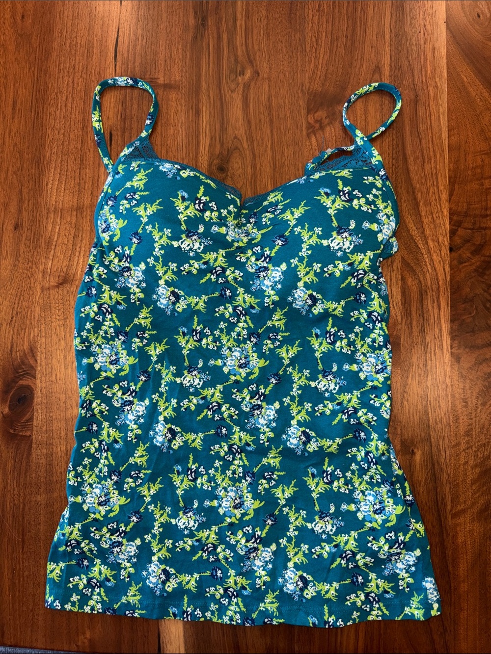 Energie Teal Floral Cami Top